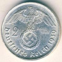 Német 3. Birodalom 1939E 2M Ag "Hindenburg" T:2 apró ph