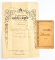 1898 A cs. és k. Albert, Eduard Prinz von Wales 12. sz. huszárezred ranglistája. 24p. + 1895 Főhadnagyi kinevezés címeres szárazpecséttel