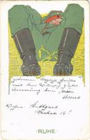 1916 Ruhe. Feldpostkarte zur Unterstuetzung der Hinterbliebenen des R.I.R. 120. / WWI German military art postcard