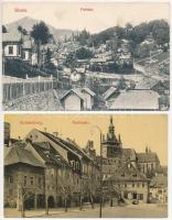 8 db RÉGI erdélyi és román városképes lap: Dés, Segesvár, Szatmárnémeti, Nagyszeben, Torda, Marilla,...