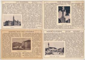 7 db RÉGI magyar városképes lap, nevezetességek / 7 pre-1945 Hungarian town-view postcards