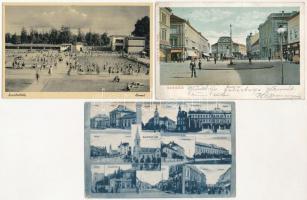 5 db RÉGI magyar városképes lap: Szombathely, Szeged, Kaposvár, Budapest, Kecskemét / 5 pre-1945 Hungarian town-view postcards