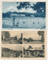 5 db RÉGI magyar városképes lap: Szombathely, Nagymaros, Nyergesújfalu, Miskolc, Galyatető / 5 pre-1...