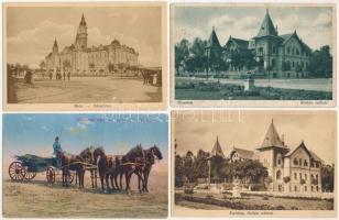 4 db RÉGI magyar városképes lap: Győr, Keszthely, Debrecen / 4 pre-1945 Hungarian town-view postcards