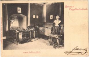 1899 (Vorläufer) Nagyszalonta, Salonta; Arany emlékszobája, belső. Fábián L. Dezső kiadása / memorial room of Arany, interior