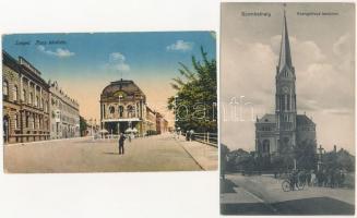 4 db RÉGI magyar városképes lap: Pannonhalma, Kőszeg, Szeged, Szombathely / 4 pre-1945 Hungarian tow...