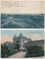 4 db RÉGI magyar városképes lap: Pannonhalma, Kaposvár, Zalaegerszeg, Szombathely / 4 pre-1945 Hunga...