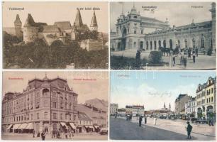 10 db RÉGI magyar városképes lap, közte 1 Vajdahunyad / 10 pre-1945 Hungarian town-view postcards, including 1 Hunedoara