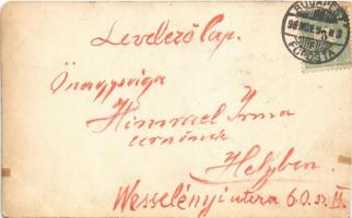 1898 (Vorläufer) Szép álmokat kíván Szeczeszionista. Kézzel festett művészlap, hölgy / Hand-painted ...