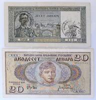 Jugoszlávia 1920-1929. 100D (5x), ebből 4x Karageorge, 1x I. Sándor vízjellel, közte egy hamis felül...