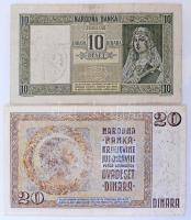 Jugoszlávia 1920-1929. 100D (5x), ebből 4x Karageorge, 1x I. Sándor vízjellel, közte egy hamis felül...