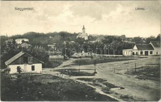 1929 Nagyoroszi, látkép, templom, Fő tér