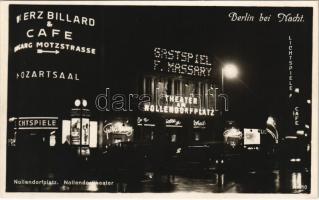 Berlin, Nollendorfplatz, Nollendorftheater bei Nacht / square, street view at night, theatre, café, advertising column, automobiles