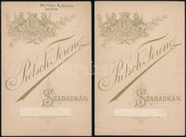 cca 1896 Szabadkai részletek, 4 db keményhátú fotó, Pietsch Ferencz műterméből, részben sérült, 15x1...