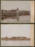 cca 1896 Szabadkai részletek, 4 db keményhátú fotó, Pietsch Ferencz műterméből, részben sérült, 15x1...