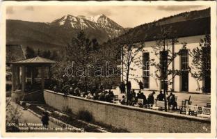 1938 Bad Wiessee, Neue Wandelhalle geg. Hirschberg / terrace, mountain