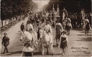 1908 Wien, Vienna, Bécs; Historischer Festzug Gruppe III. Rudolf IV. der Stifter. Photographie u. Verlag Hofkunstanstalt J. Löwy / 60th Anniversary of Franz Josephs reign, military parade (EK)