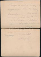 cca 1900 A tuzséri Lónyay-kastély 2 db fotója, fotó kartonon, a hátoldalon feliratozva, 11x15 cm és ...