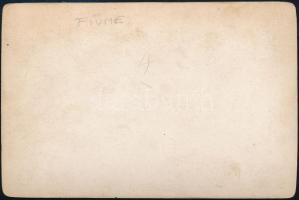 cca 1900-1910 Fiumei-kikötő részlete, a benne horgonyzó hajókkal, fotó kartonon, 9x12 cm / cca 1900-...