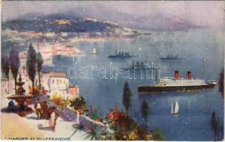 1912 Villefranche-sur-Mer, general view, steamships