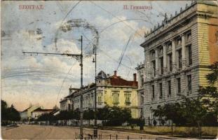 1923 Belgrade, Beograd; street view, high school (EB)