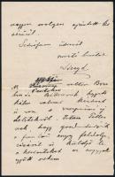 1902 Lóczy Lajos (1849-1920) geológus autográf levele Laczkó Dezső (1860-1932) geológusnak, melyben ...