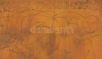 Kass János (1927-2010): Ex Libris Halbrohr Gábor. 2 db, két különböző rézkarchoz használt nyomódúc 1...