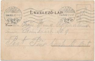 1914 Budapest székesfőváros. Pest-Pilis-Solt-Kis-Kúnmegye címere és magyar zászló. Athenaeum Rt. kőn...