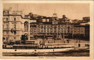 1926 Trieste, Trst; Piazza dell Unita / square, steamship, tram (EK)