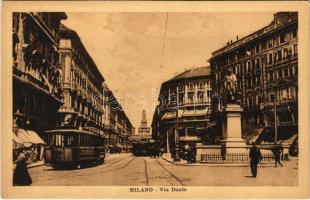 Milan, Milano; Via Dante / street view, tram
