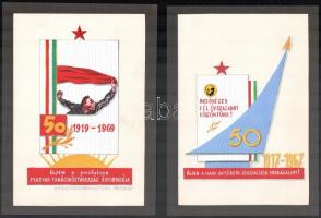 cca 1967-75, össz 8 db szocialista jubileumokhoz épületdekoráció terv: Budapest felsz. 30-ik évfordu...