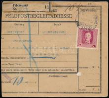 1917 Csomagszállító / Parcel card