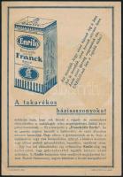 "Edeska kávépotló", Franck Henrik és Fiai reklámnyomtatvány, Bp., Klösz-ny., 20x14 cm