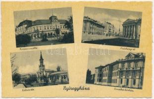 Nyíregyháza, Kálvin tér, Korona szálló, Széchenyi út, Erzsébet kórház