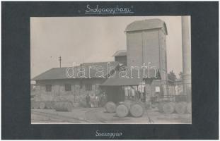 1938 Szolgaegyházi Szeszgyár (ma: Szabadegyháza), fotó kartonon, feliratozva, 12x18 cm