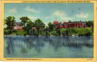 1947 Rochester (New York), University of Rochester, Oak Hill, a group of buildings, river campus, new college ot arts and sciences for men