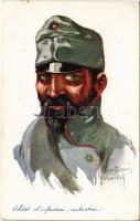 Soldat dinfanterie (autrichien) / WWI Austro-Hungarian K.u.K. military art postcard, infantry soldier. Visé Paris No. 26. Leurs Caboches s: Em. Dupuis (gyűrődés / crease)