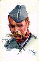 La Bassée / WWI French military art postcard, soldier. Visé Paris No. 1. Nos Poilus s: Em. Dupuis (EB)