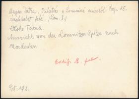 cca 1910 Kilátás a Lomnici csúcsól a Magas-Tárában, Erdélyi Mór felvétele, Erdélyi Mór felvétele, há...