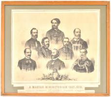 Magyar miniszterium 1867-ben. Kőre rajzolta Kazler V. Nyomda és kiadó tulajdonos Gerhart Henrik, Béc...