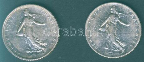 Franciaország 1917+1918. 1Fr Ag (2x) klf T:2/3