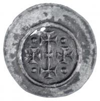 1141-1162. Denár Ag II. Géza (0,15g) T:1- lyuk / Hungary 1141-1162. Denar Ag Geza II (0,15g) C:AU holes Huszár: 152., Unger I.: 72.