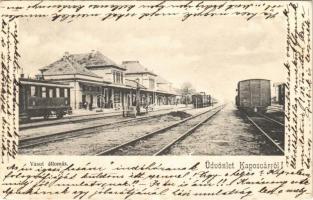 1903 Kaposvár, vasútállomás, vonatok