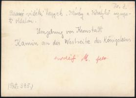 cca 1910 Brassó vidéki hegyek, kémény a Királykő nyugati oldalán, Erdélyi Mór felvétele, hátulján fe...