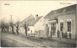 Sellye (Baranya), Fő utca, Makovics J. István órás üzlete és saját kiadása