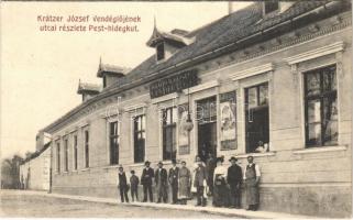 1914 Budapest II. Pesthidegkút, Hidegkút; Krátzer József vendéglője, utca (EK)