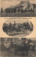 1927 Egyházkarcsa, Kostolné Kracany; Emlék a harangszentelésről, lovaskocsi. Brunner Adolf fényképész kiadása / church bell consecration, horse chariot (EK)