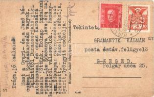 1927 Egyházkarcsa, Kostolné Kracany; Emlék a harangszentelésről, lovaskocsi. Brunner Adolf fényképés...