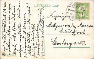 1916 Selmecbánya, Schemnitz, Banská Stiavnica; tér, piac, Takáts Miklós és Herczog M. üzlete / marke...