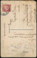 1933. jan. 29 Magyar labdarugó válogatott tagjainak autográf aláírása lisszaboni képelapon, Portugália-Magyarország (1:0) elleni mérkőzés kapcsán. Többen közülük 1938-ban világbajnoki ezüstérmet szereztek: Turay József (1905-1963), Teleki Pál (1906-1985), Szabó Antal (1910-1972), Háda József (1911-1994), Titkos, szül. Titschka Pál  (1908-1988), Cseh László, beceneve Matyi, (1910-1950), Markos Imre (1908-1960),  Bíró Sándor (1911-1988) és három másik aláírássál.